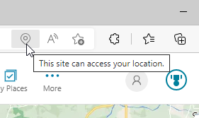 This image shows the Edge location service