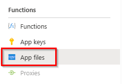 This image shows the function app files