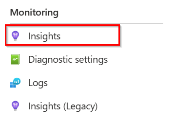 This image shows the Host Pool Monitoring options and highlighted Insights Preview
