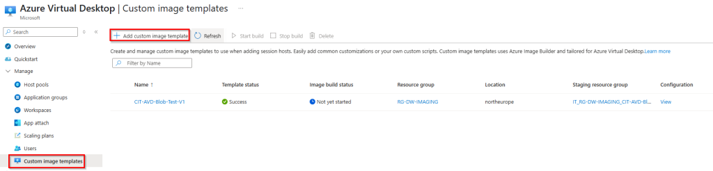 Image shows how to add new custom image template.